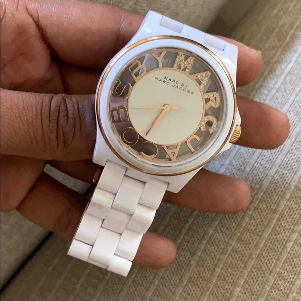 Marc Jacobs White and Rose Gold Watch